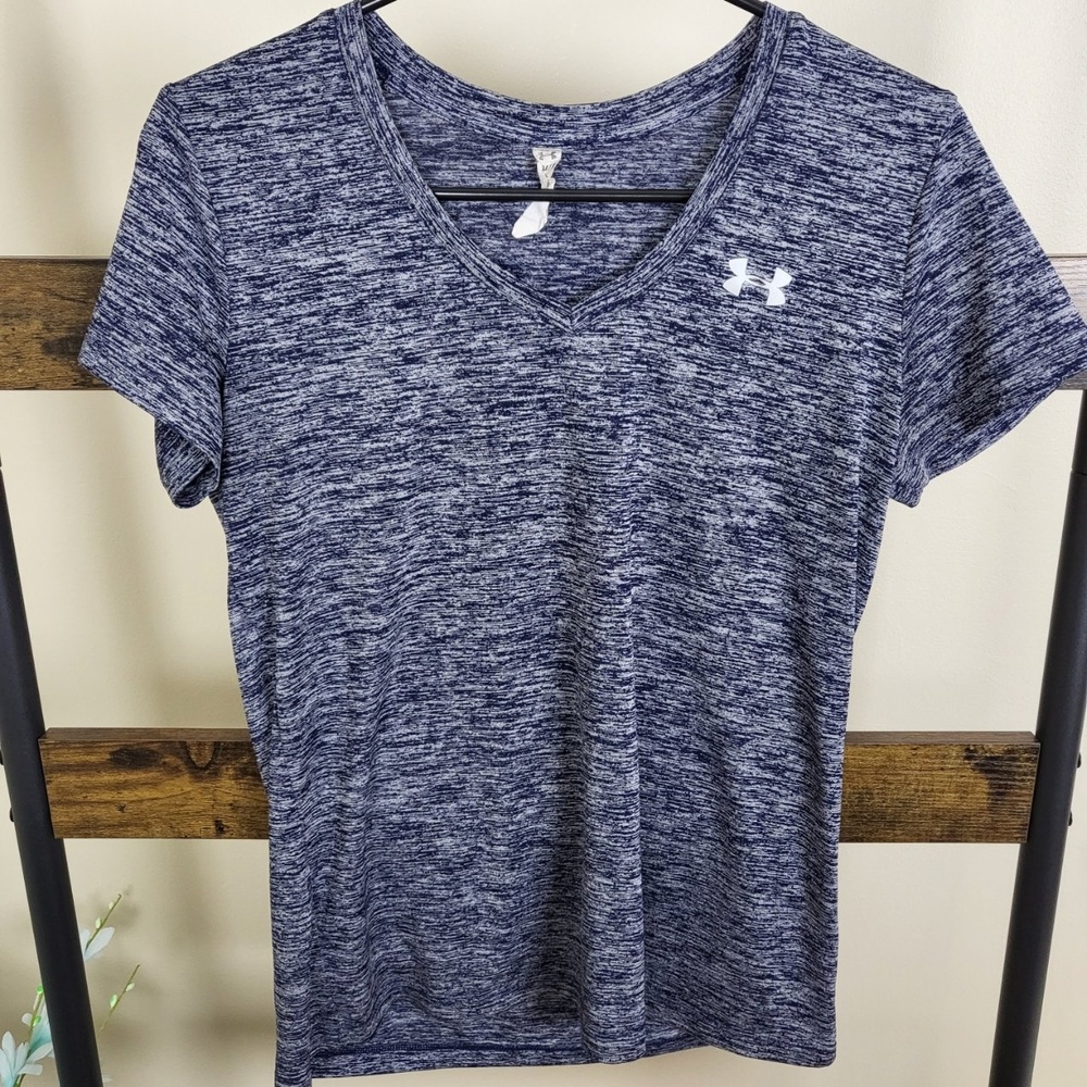 Under Armour Heatgear grey marl short sleeve athletic t-shirt top size S